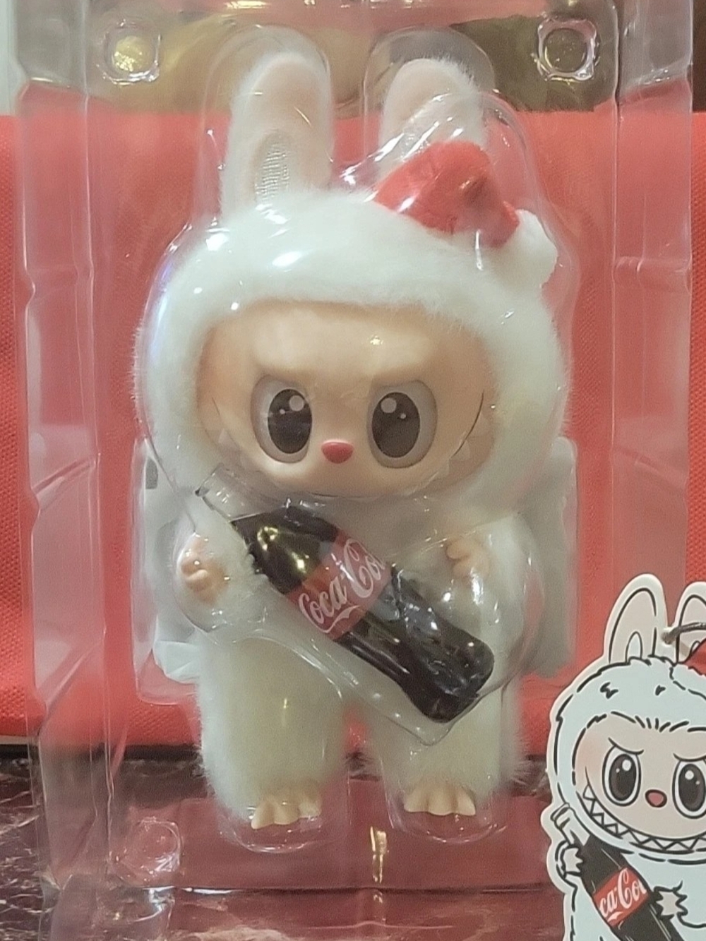POP MART The Monsters Labubu Coca-Cola Plush Authentic Opened Box Happy Factor